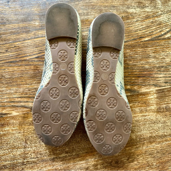 Tory Burch Reva Snake Skin Print Ballerina Flats Size 7 - Picture 8 of 11